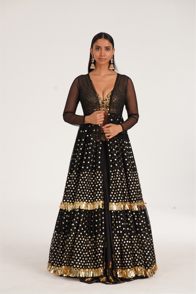 Intense black jacket skirt set - The Grand Trunk