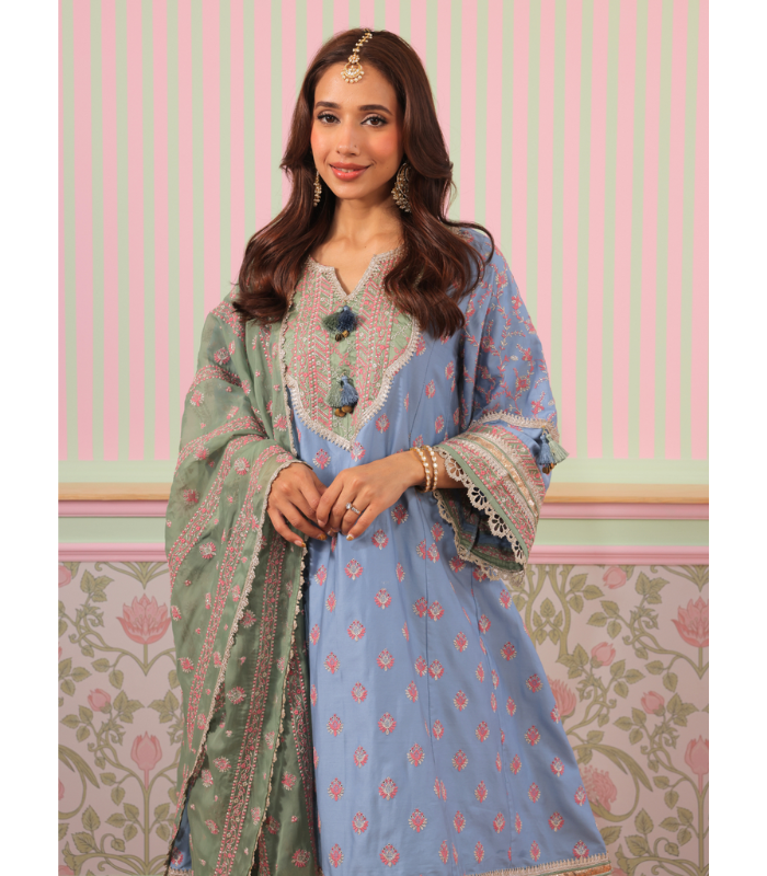 Mulmul Pima Satin Bandhan Red Kurta With Mulmul Pima Satin Bandhan Red Pant