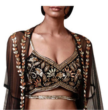 Load image into Gallery viewer, Esha Kaul Black cape set - The Grand Trunk