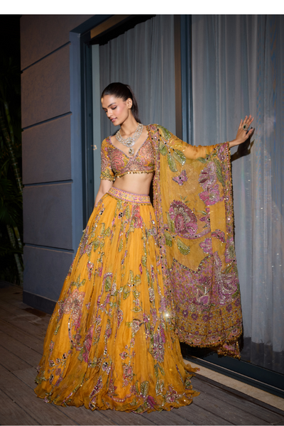 Masuma Heavy Hand Embroidered Lehenga Blouse And Heavy Odhani - The Grand Trunk