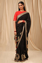 Load image into Gallery viewer, Black Coco Saree - The Grand Trunk