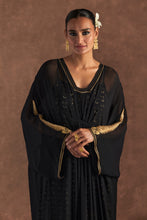 Load image into Gallery viewer, &quot;Masaba Gupta black gota embroidered kaftan with slip &quot; - The Grand Trunk
