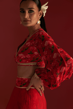 Load image into Gallery viewer, Red Rain Lily Layered Skirt Set - The Grand Trunk