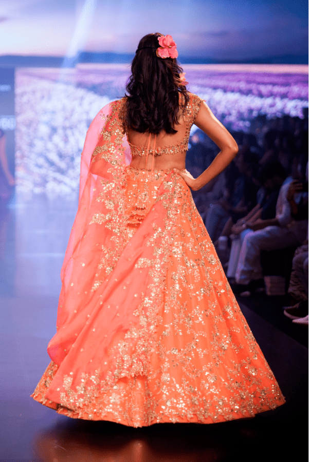 Basrat Orange Lehanga Set