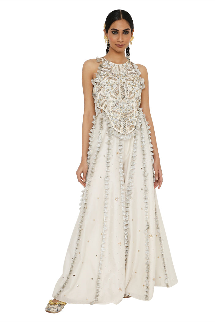 Payal Singhal Georgette Choli With Mukaish Silkmul Sharara