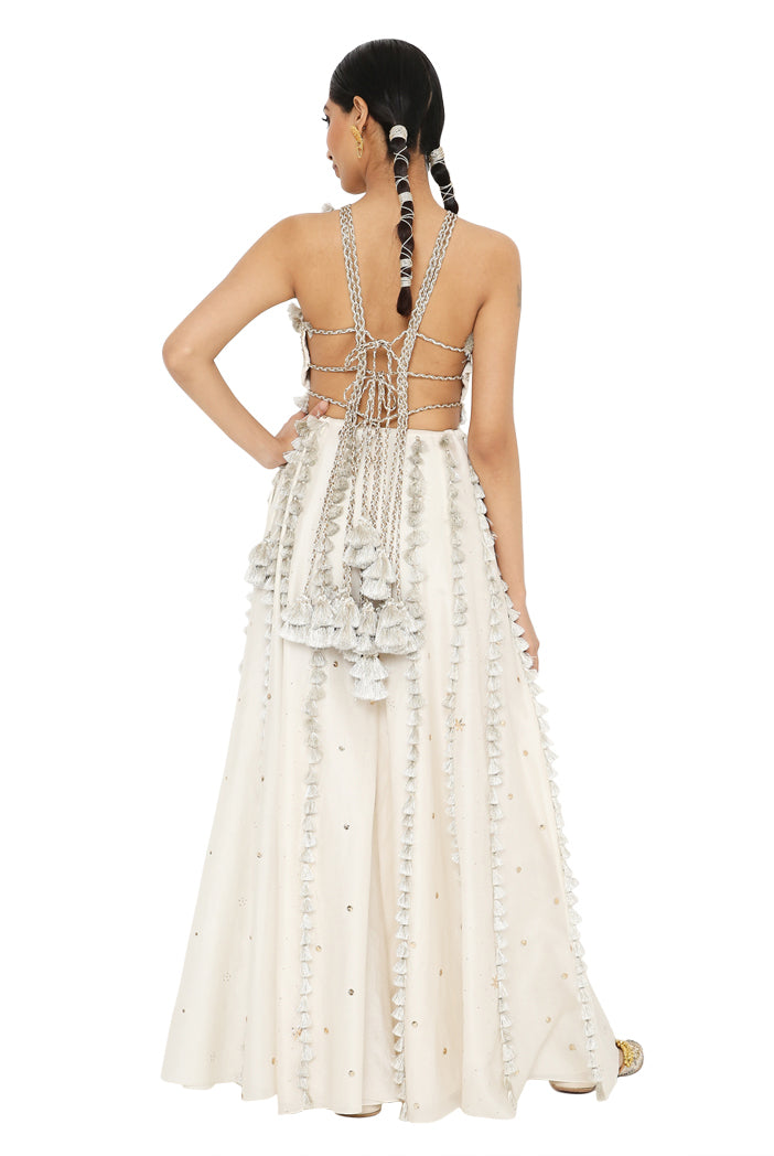 Payal Singhal Georgette Choli With Mukaish Silkmul Sharara