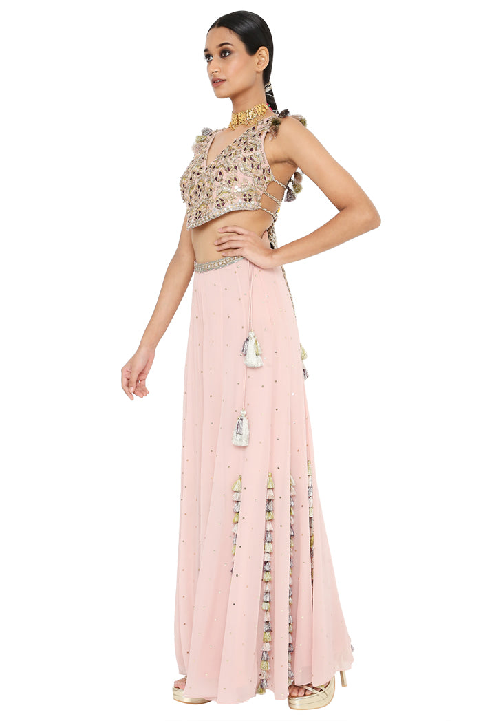 Payal Singhal Embroidered Choli With Sharara