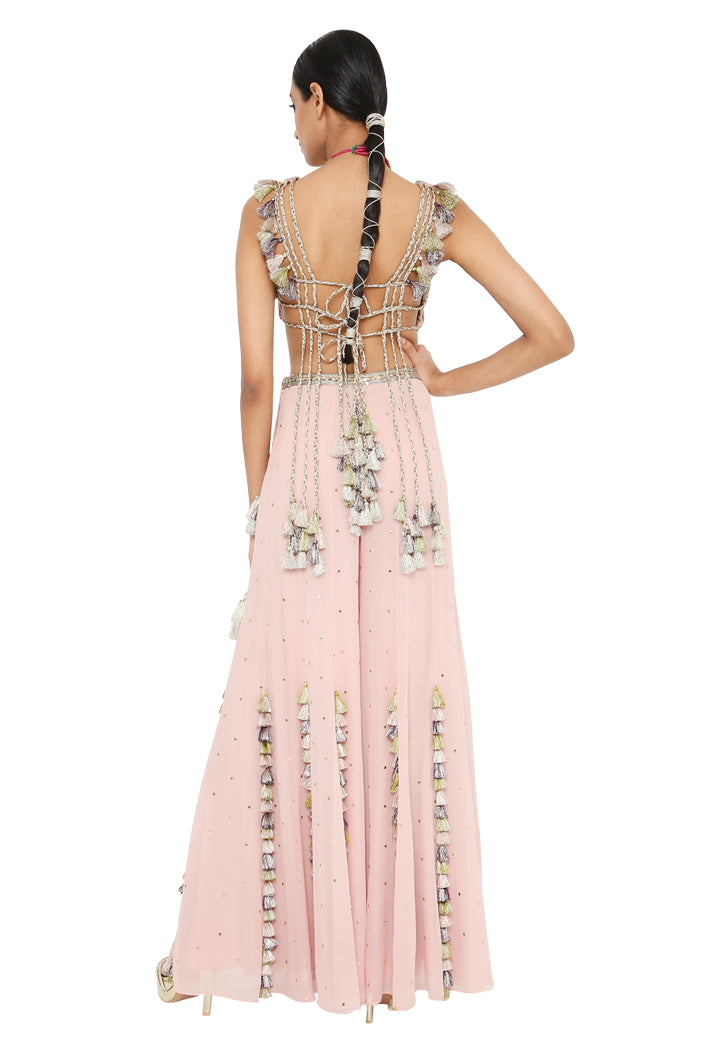 Payal Singhal Embroidered Choli With Sharara