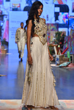 Load image into Gallery viewer, Off white georgette embroidered choli with abla silk sharara. - The Grand Trunk
