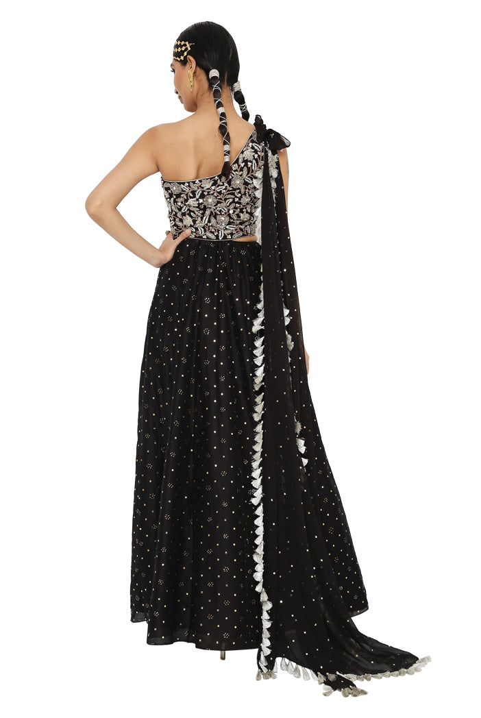 Payal Singhal Embroidered One Shoulder Gown