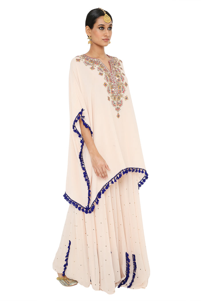Payal Singhal Short Kaftan With Dot Mukaish Sharara