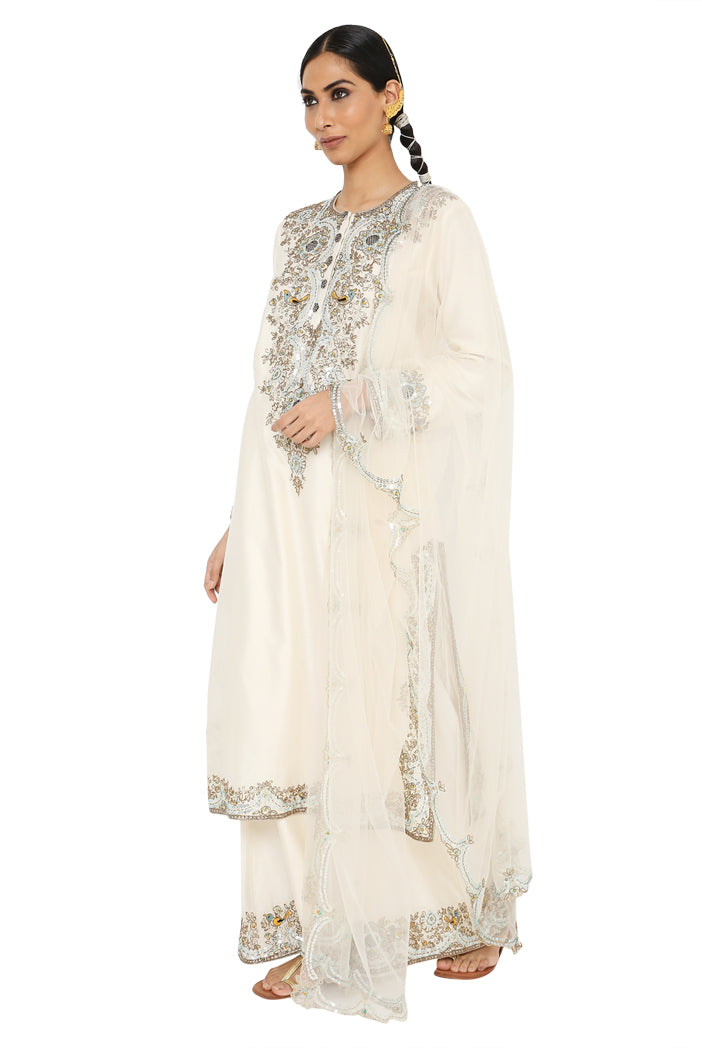 Payal Singhal Embroidered Kurta With Palazzo And Dupatta