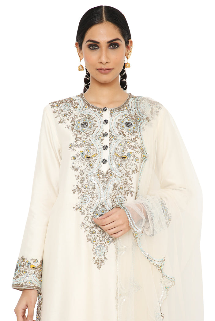 Payal Singhal Embroidered Kurta With Palazzo And Dupatta