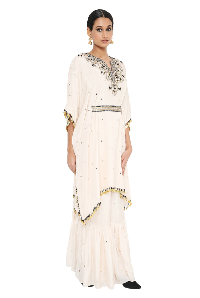 Payal Singhal  Embroidered Kaftan And Sharara With Belt