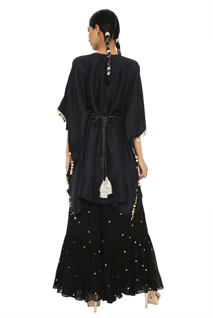 Payal Singhal Embroidered Kaftan With Sharara And Embroidered Belt