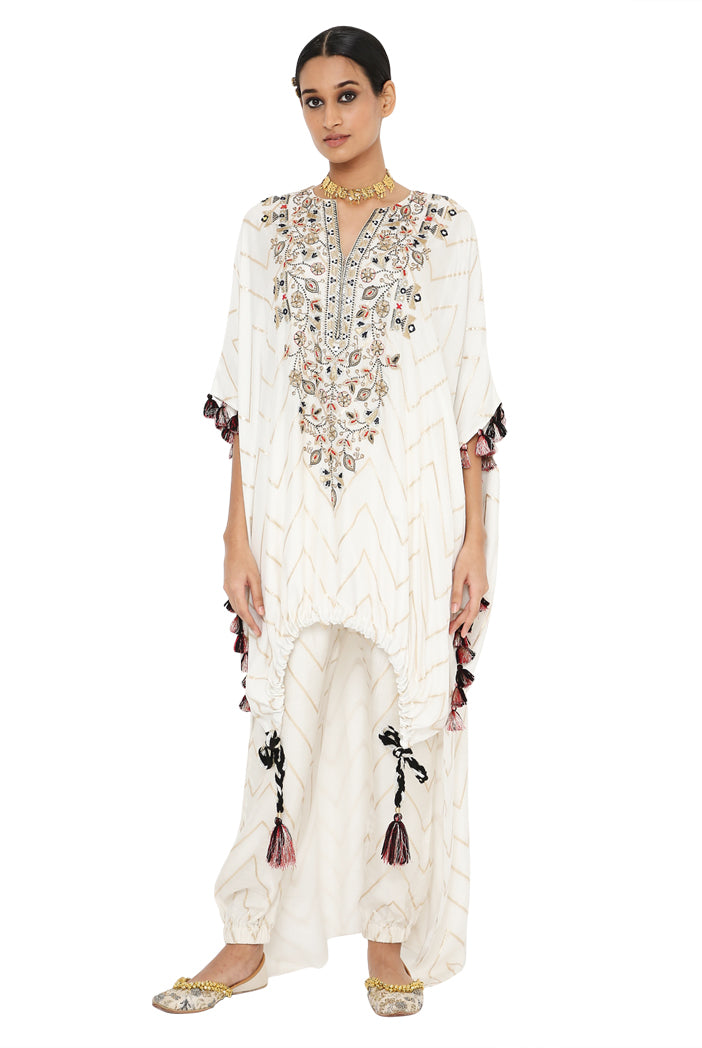 Payal Singhal Banarasi High Low Kaftan With Jogger Pant 1
