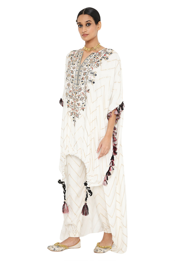 Payal Singhal Banarasi High Low Kaftan With Jogger Pant 1