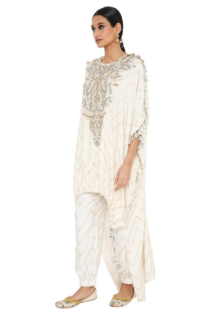Payal Singhal Banarasi High Low Kaftan With Jogger Pant