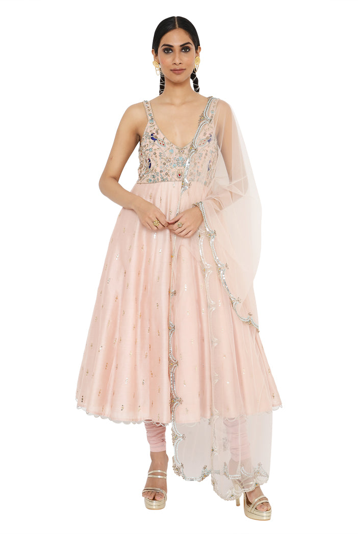 Payal Singhal Embroidered Anarkali With Churidar And Net Dupatta