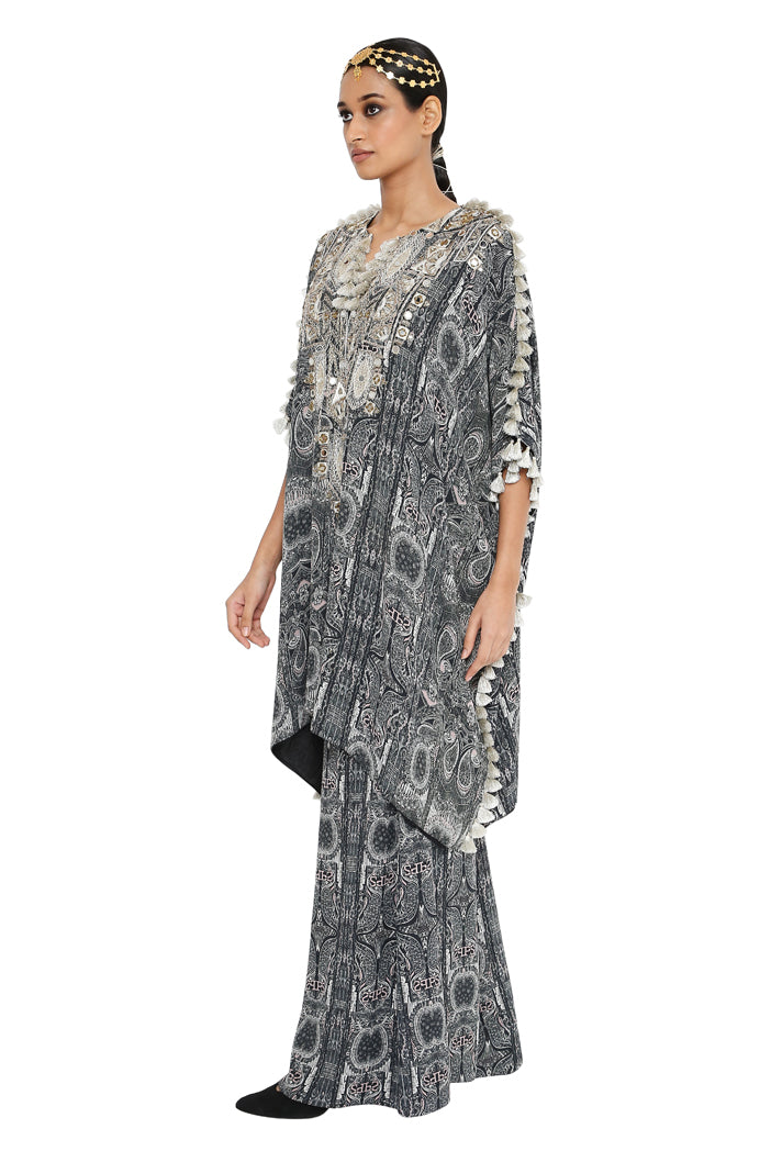 Payal Singhal Printed Embroidered Short Kaftan With Palazzo