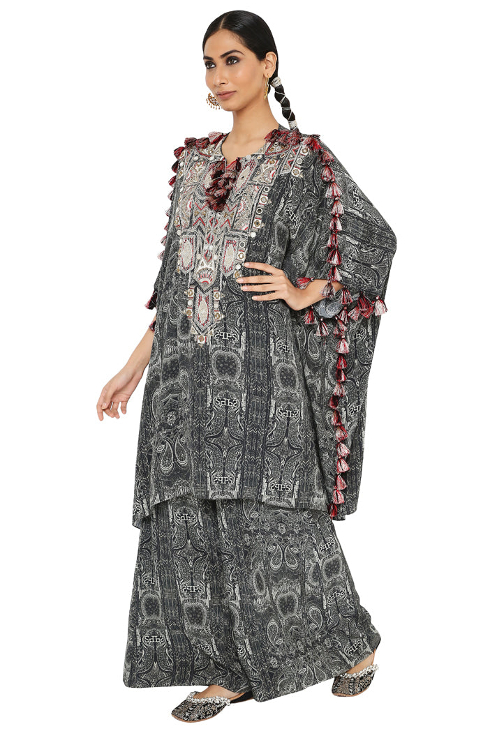 Payal Singhal Printed Embroidered Yoke Kaftan With Palazzo