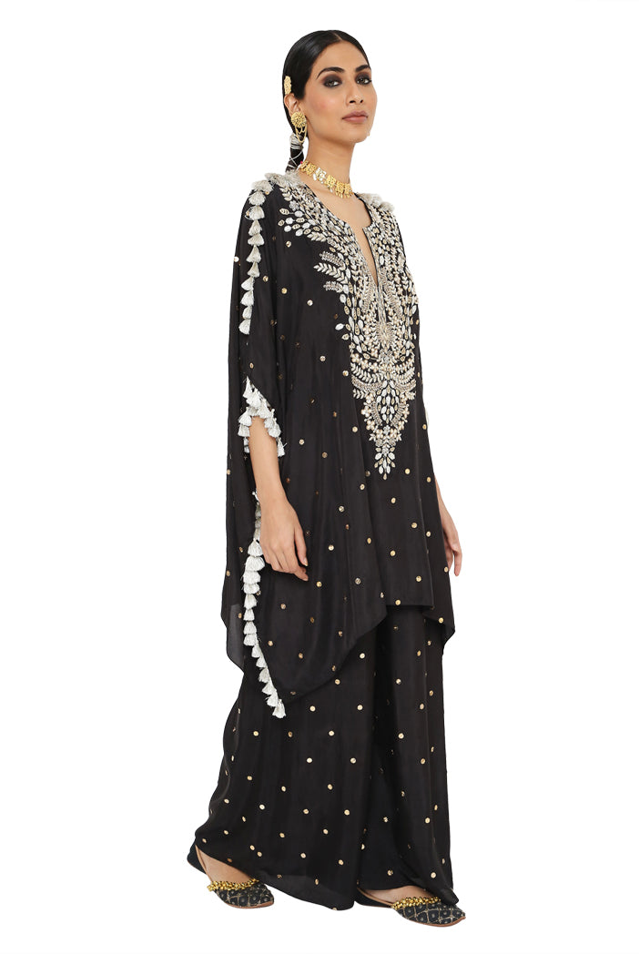 Payal Singhal  Mukaish Silk Kaftan With Palazzo