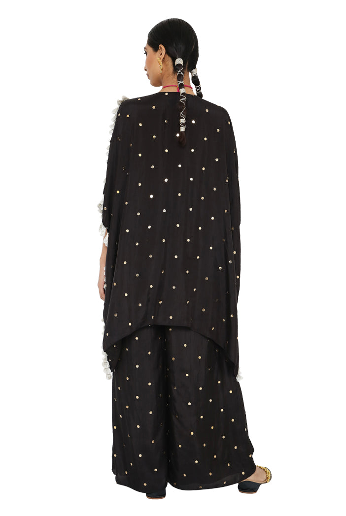 Payal Singhal  Mukaish Silk Kaftan With Palazzo