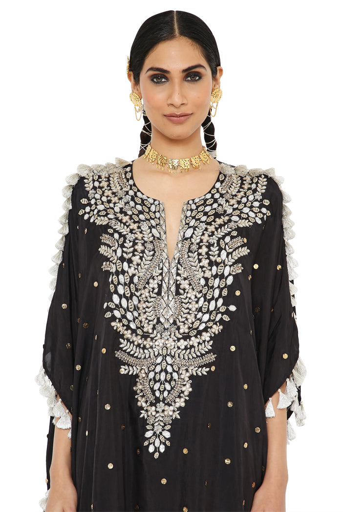 Payal Singhal  Mukaish Silk Kaftan With Palazzo