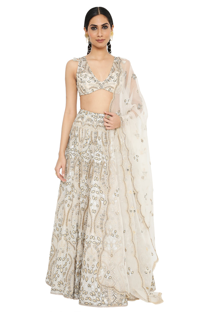 Payal Singhal Embroidered Choli With Lehenga And Dupatta