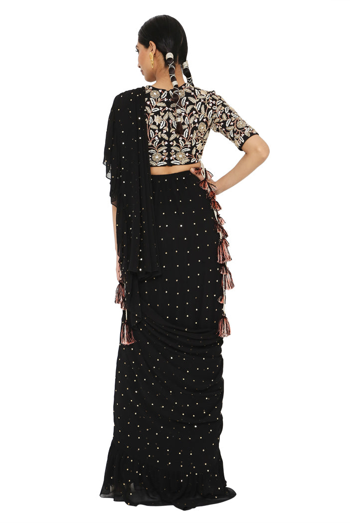 Payal Singhal Embroidered Choli With Frill Saree