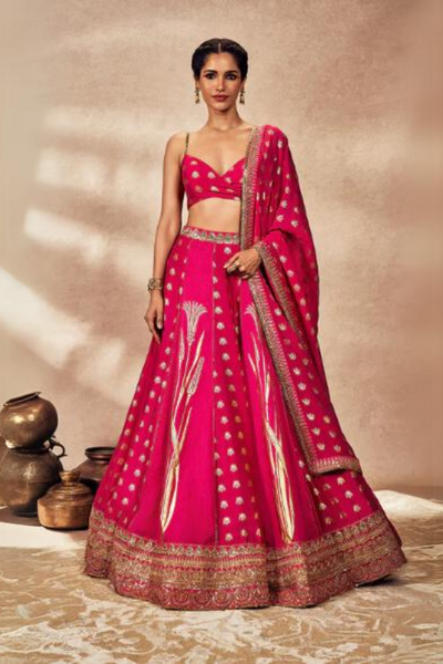 Pink Whispering Lily Lehenga Set - The Grand Trunk