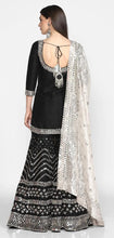 Load image into Gallery viewer, Abhinav Mishra- Black embroidered sharara set - The Grand Trunk