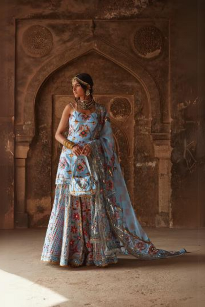 Powder Blue Gharara Set - The Grand Trunk