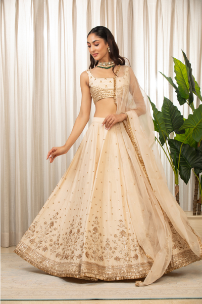 Cream Lehenga Set - The Grand Trunk