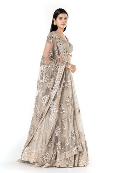Silver Lehenga Set - The Grand Trunk