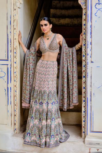 Krandasi Embroidered Zardozi Skirt Set - The Grand Trunk