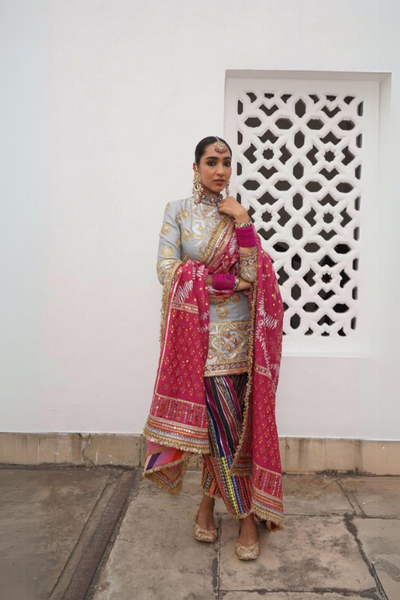 Mint and multicolor salwar set - The Grand Trunk