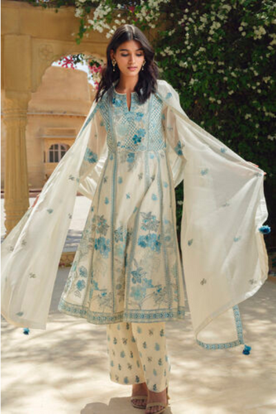 Hafdis Embroidered Mul Suit Set - The Grand Trunk