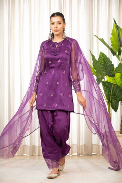 purple kurta set - The Grand Trunk