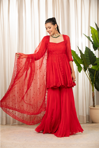 Lal Sharara Set - The Grand Trunk