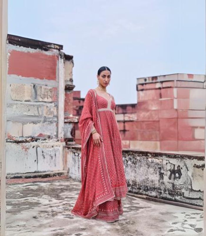 Arvia Printed Mul Anarkali Set