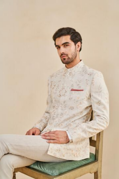 Nirad Embroidered Silk Bandhgala - The Grand Trunk