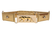 Load image into Gallery viewer, Sabyasachi Tiger Logo Double Military Belt - The Grand Trunk
