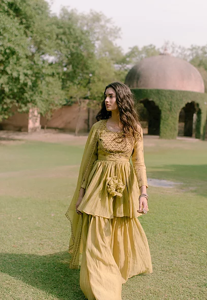 Astha Narang Green Kurta And Sharara