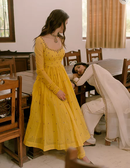 Astha Narang Yellow Anarkali With Churidar