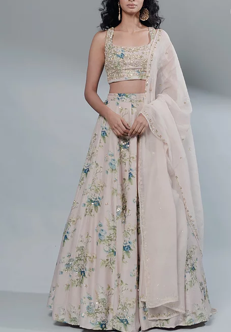 Astha Narang Pink Floral Lehenga Set