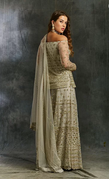 Astha Narang Sky Blue Organza Sharara