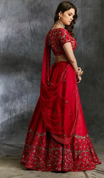 Astha Narang Dark Pink And Gold Lehenga With Choli