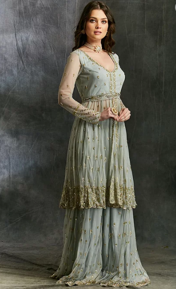 Astha Narang Sky Blue Flare Kurta