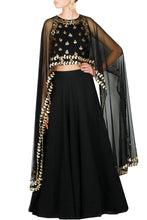Load image into Gallery viewer, Black gota pati lengha set - The Grand Trunk